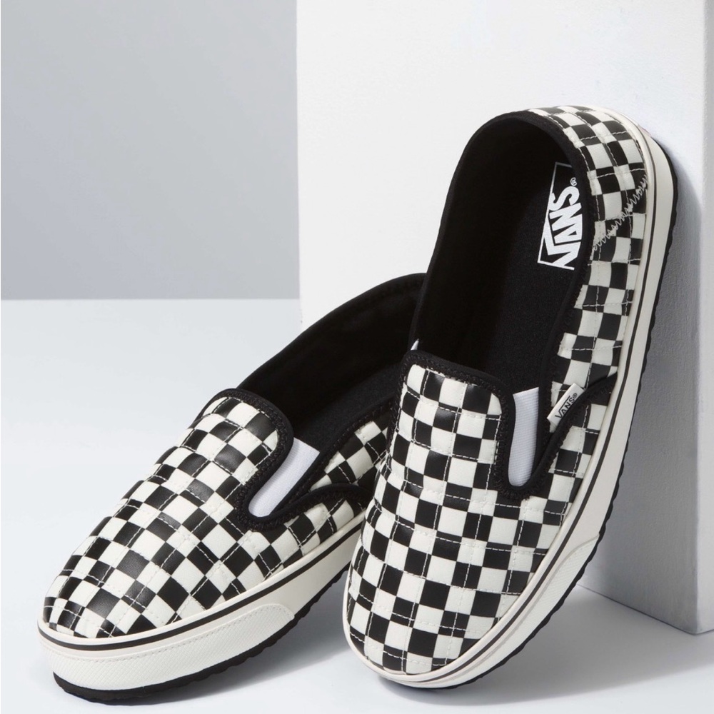 Vans Black and White Checkerboard Slippers